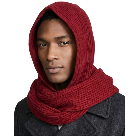 None Other - Hooded Scarf in Burgundy